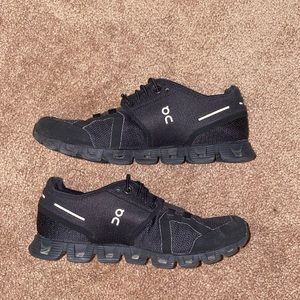 All black on cloud shoes